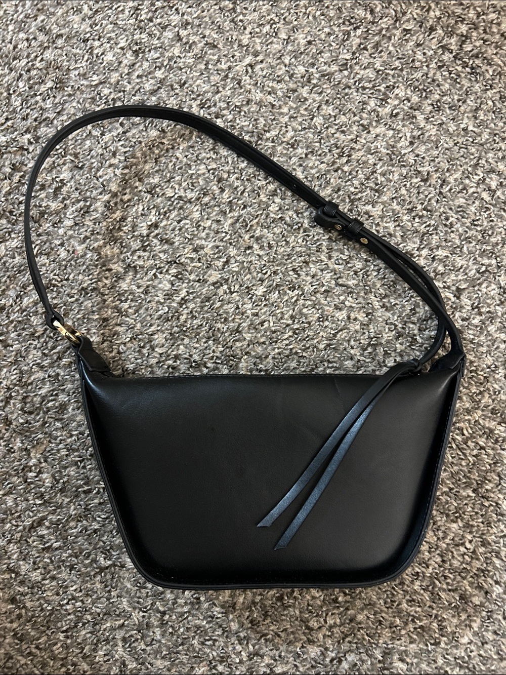 Black Leather Shoulder Bag - Classic Women's Bag
